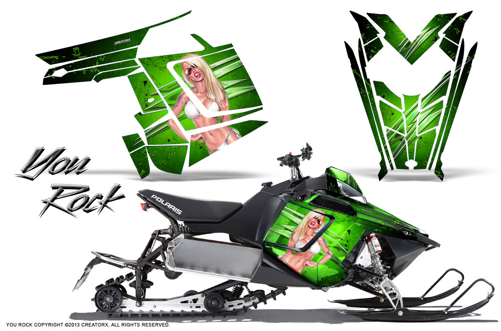 Polaris Rush Graphics Kit You Rock Green